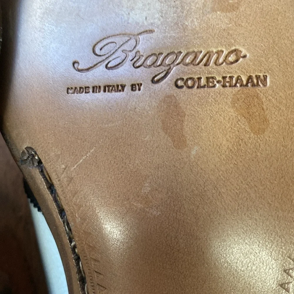 VINTAGE Spectator BRAGANO for COLE HAAN Wingtip Oxford Dress Shoes 8 D ITALY